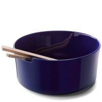 Collective Salatschale D26cm mit Besteck Esche cobalt
