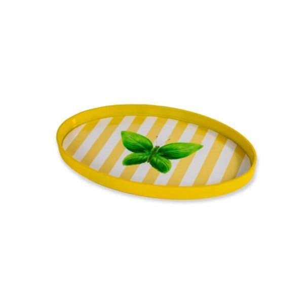 Tablett oval 28x17cm Schmetterling