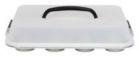 Muffinblech m.Deckel Silver