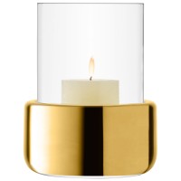 Aurum Vase/Laterne H20cm transparent gold