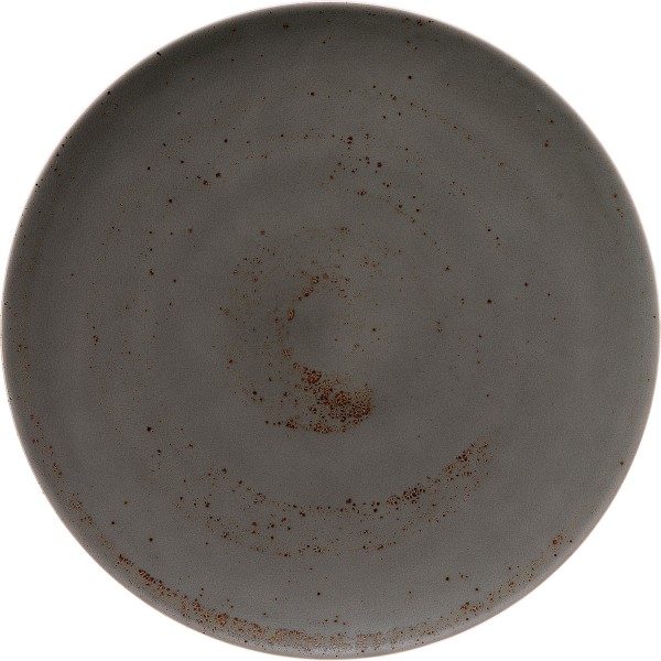 Pottery Unique Darkgrey Teller flach rund coupe 28cm