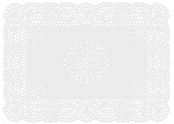Spitzendeckchen weiss, f. Kuchen, Ø25 cm, 25x36 cm