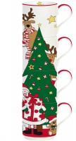 Christmas Friends 4er Set Becher stapelb."Baum"in GB,275ml