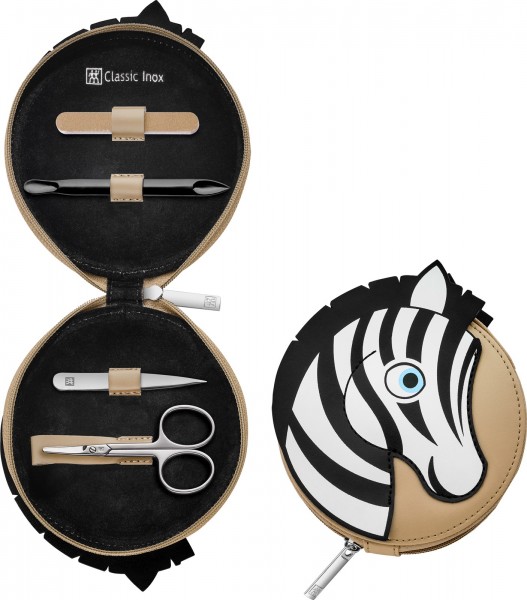 Jungle Reissverschluss-Etui 4-tlg., Zebra