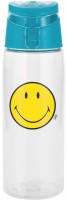 Smiley Flasche transparent m. Deckel aqua blau, 75 cl