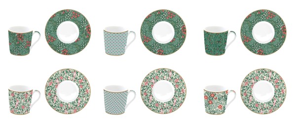 Coffee Mania 6er Espr.-tasse m. Untert. Floral Fantasy 100ml