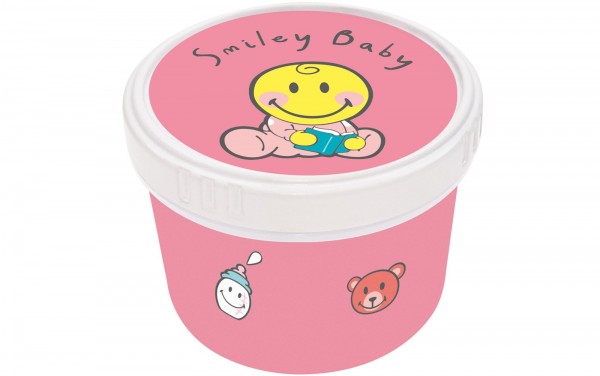 Smiley Baby pink Snack Box Ø8.5 cm