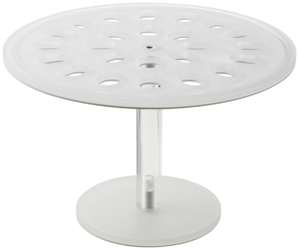 Mealplak Tortenplatte auf Fuss D33cm H21cm Nacryl weiss