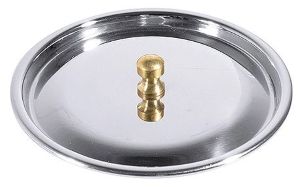 Deckel ø12cm Edelstahl mit Messinggriff
