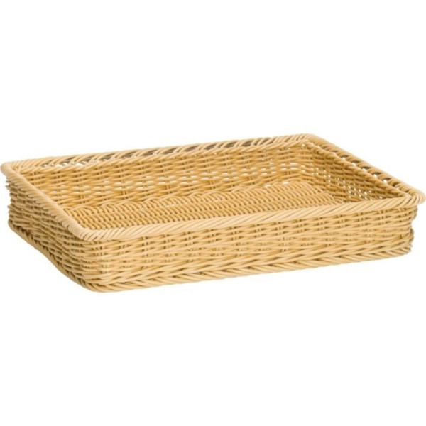 Korb rechteckig mit Metallrahmen, h-beige, 40x30x7cm