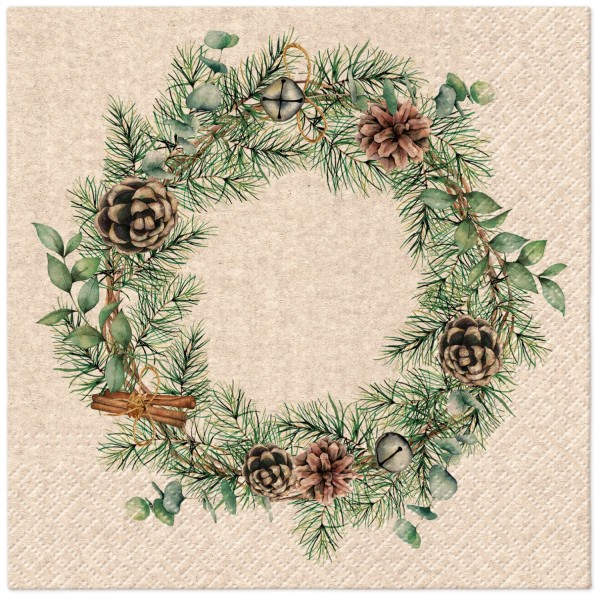 Servietten Lunch 20x We care Christmas Garland, 33x33cm