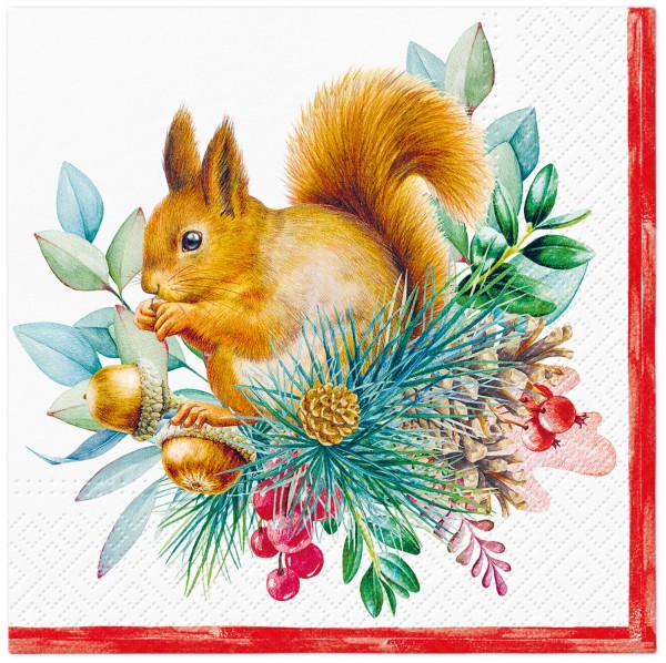 Servietten Lunch 20x Vintage Squirrel Joy 33x33cm