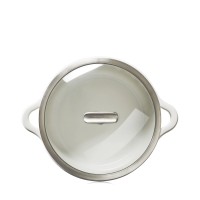 Bombance Glasdeckel mit Edelstahlgriff für Kasserolle D26cm
