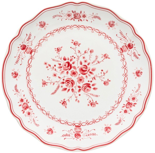Vila Teller D21cm H2.5cm weiss rot