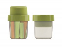 GoEat Compact 2-in-1 Snack Box, grün, 8.5x8.5x12.5/9.5 cm