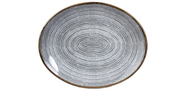 S.P. Homespun Stone Grey Teller oval coupe 27x22.9cm