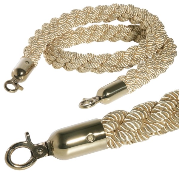 Abgrenzungsseil, gold, 150 cm mit goldfarbener Öse, ohne Sam