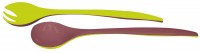 Duo Salatbesteck kastanie/grün 29 cm
