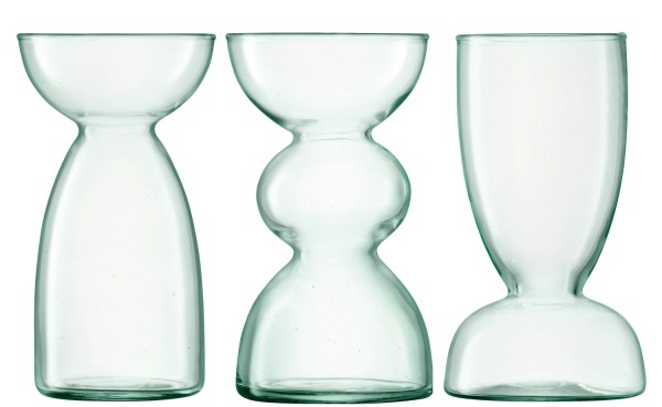 3tlg Set Canopy Vase Set H13cm recycletes Glas