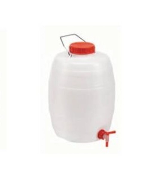 Wasserkanister 10lt mit Auslaufhahn D32cm H23.2cm weiss