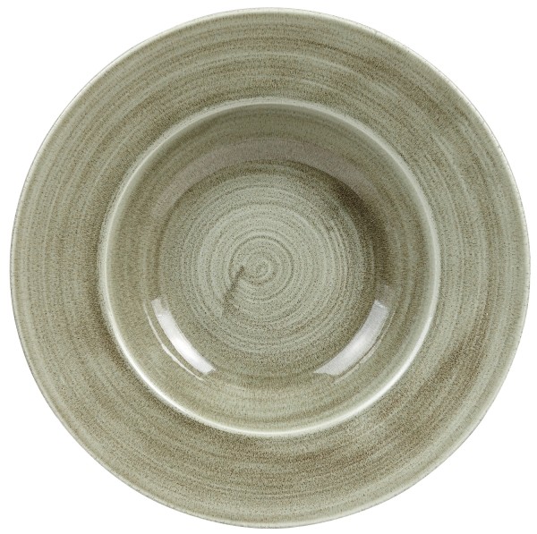 Stonecast Patina Burnished Green Teller tief Fahne 28cm