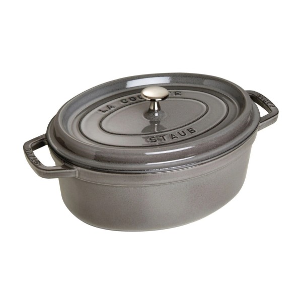 Cocotte 37cm, oval, Graphit-Grau, Gusseisen 8.0l