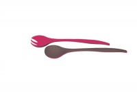 Wave Duo Salatbesteck stone/beere, 29 cm