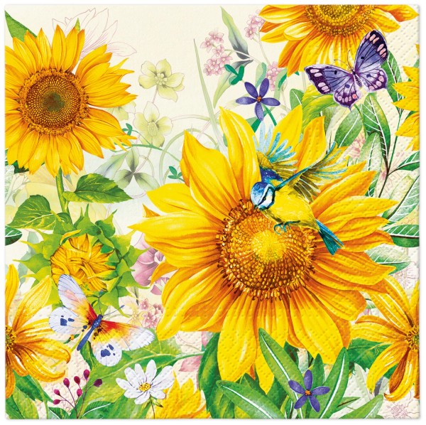 Servietten Lunch Sunflowers 33x33cm