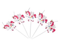 Kerzen Einhorn Sticks 5tlg
