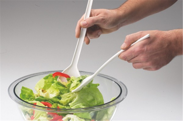Salatbesteck transparent SAN 25cm