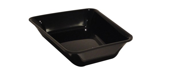 Salatschüssel gerundet 15Grad 26.5x26.5x5cm schwarz