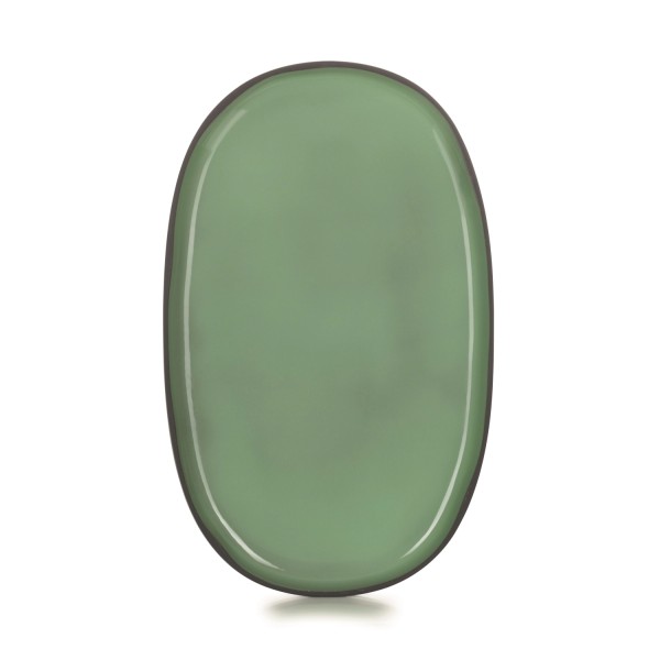 Caractère Servierplatte oval, 35.5x21.8x2.5cm, minze