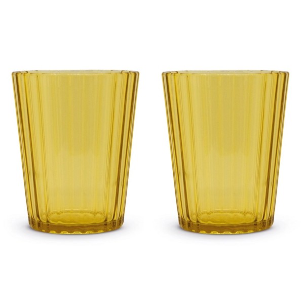 2er Set Gläser aus Acryl 350ml, bernstein
