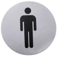 Türsymbol Herr seidenmatt poliert selbstklebend 7.5cm