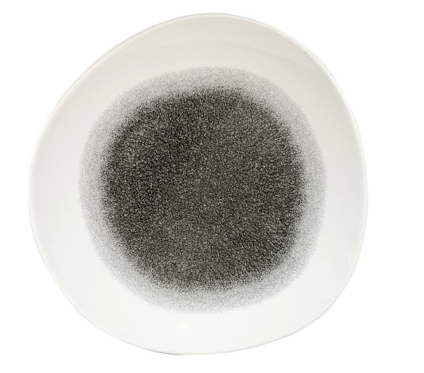 S.P. Raku Quartz Black /White Organic Teller flach 28.6cm