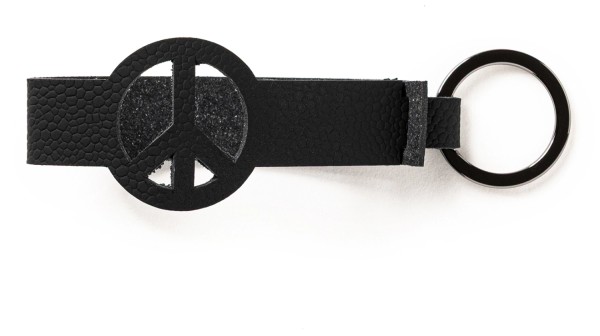 Schlüsselanhänger Peace nickel schwarz