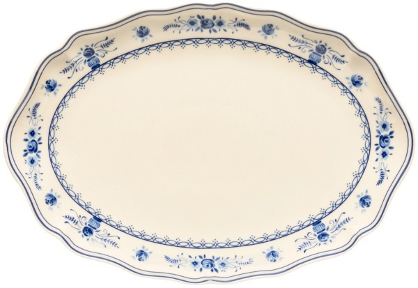 Vila Teller oval 32x22.2cm H3.1cm beige blau