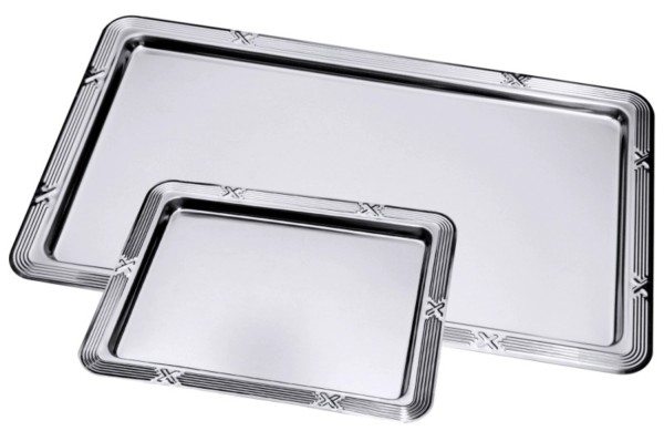 GN-Tablett 1/1 mit Dekor-Rand, Chromstahl
