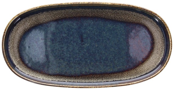 Bloom Blue and Brown Platte oval 30x15cm