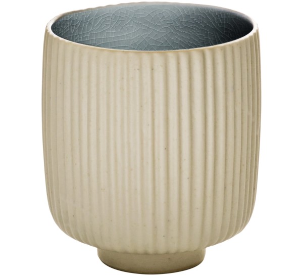 Playground NARA Becher o.Hkl. Relief grau D8cm 0.32lt H9.5cm