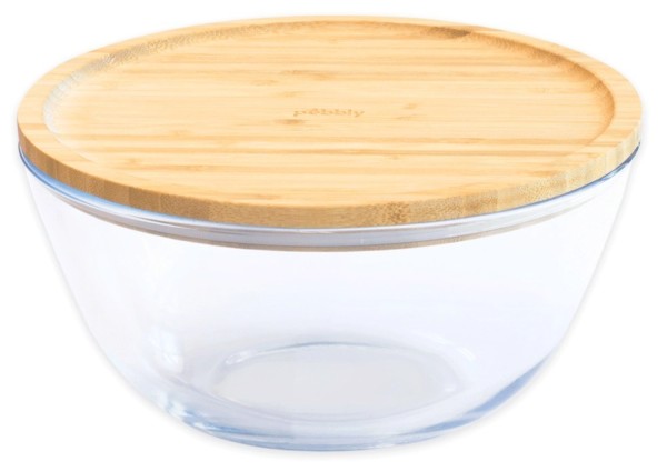 Vorratsglas mit Bambusdeckel rund 0.77l D15 H9cm