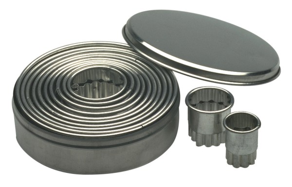 Teigausstecher Set 12tlg Ringe gezackt
