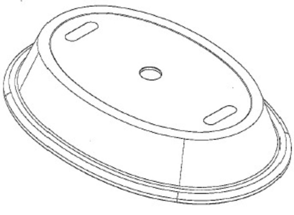 Cloche oval 33cm transparent mit Loch