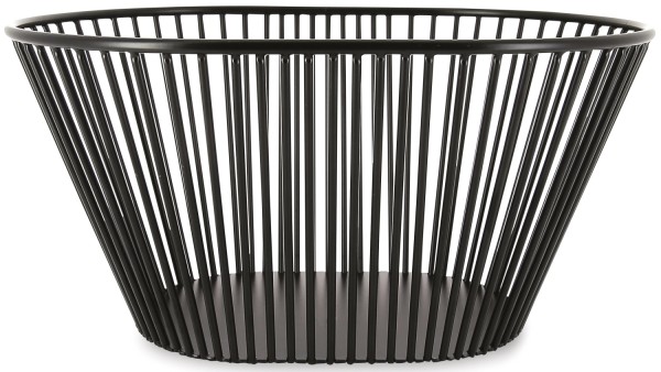 Korb oval hoch, schwarz, 32.1x23.9x15.5cm