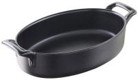 Auflaufform oval tief, 18x12x4.5cm, gusseisen-optik