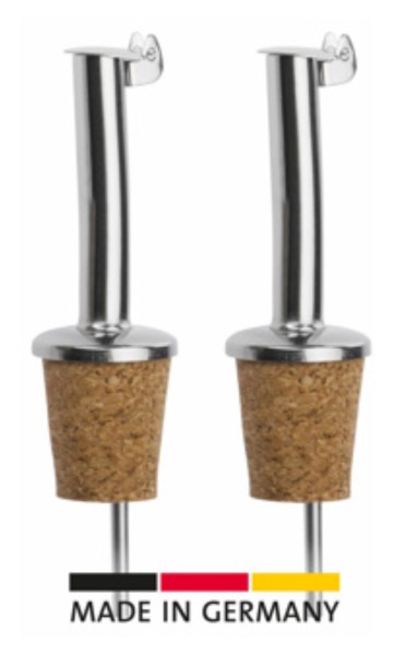 2 Stk. Ausgiesser Inox Standard Naturkorken