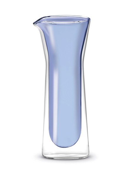 Glaskaraffe doppelw. blau, 800ml