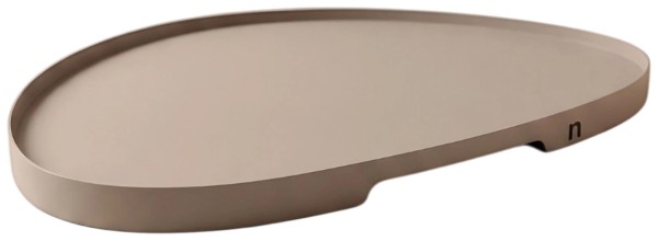 Metall Tablett Organisch 34x29x2cm greige