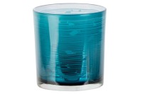 Teelicht Fisch blau D7XH8cm GLAS