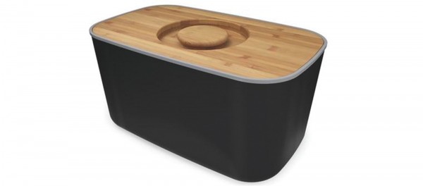 Brotbox Stahl/schwarz, 35.7x17.7x21.4 cm